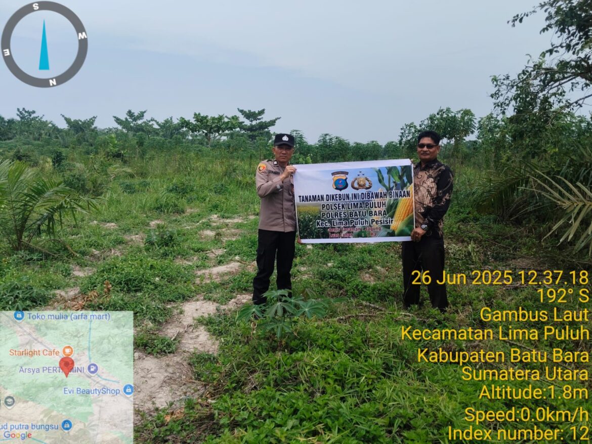 Polsek Lima Puluh Gerakkan Warga Manfaatkan Pekarangan Kosong Tanaman Bergizi