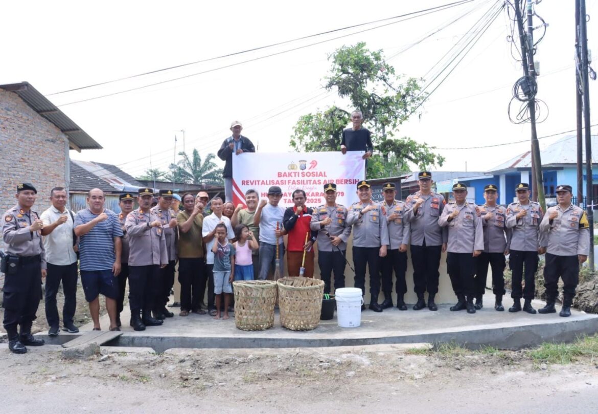Revitalisasi Air Bersih, Polres Tebing Tinggi Gelar Bakti Sosial Sambut HUT Bhayangkara Ke-79