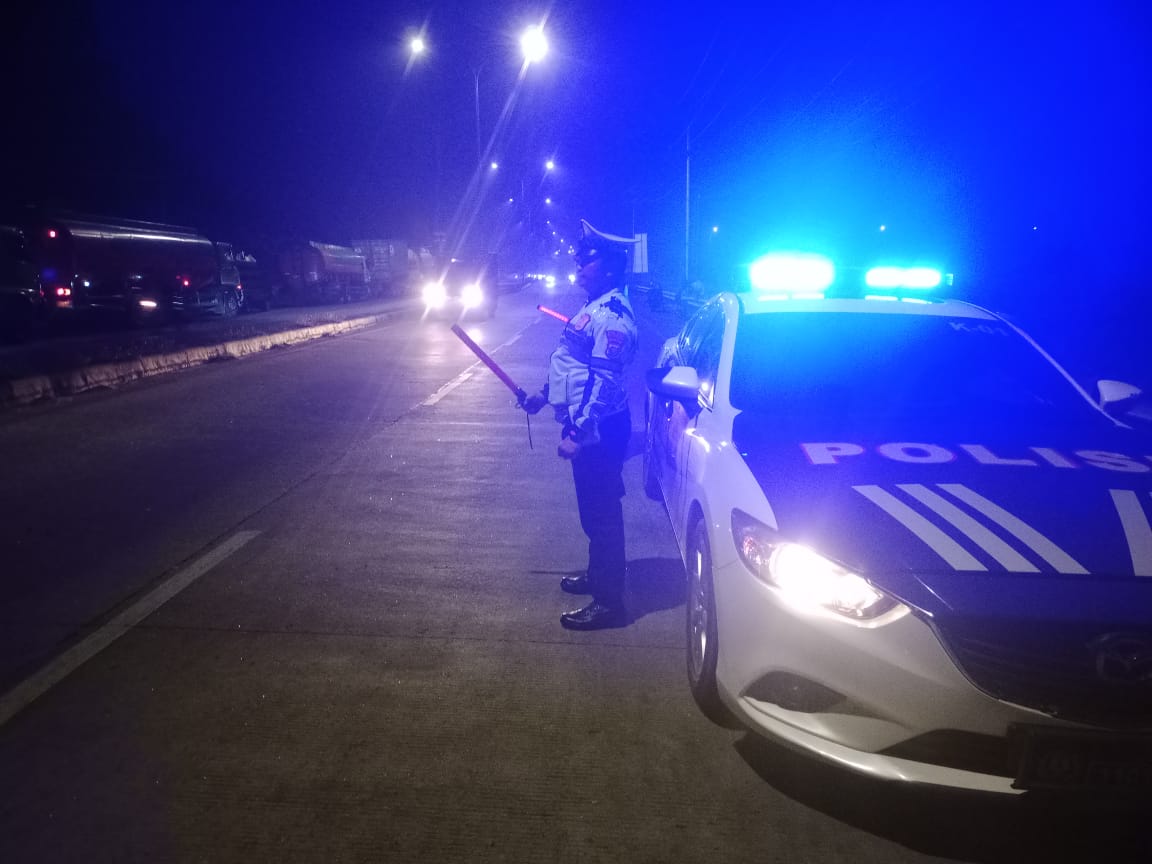Sat Lantas Polres Batu Bara Patroli Blue Light di Titik Rawan Kemacetan