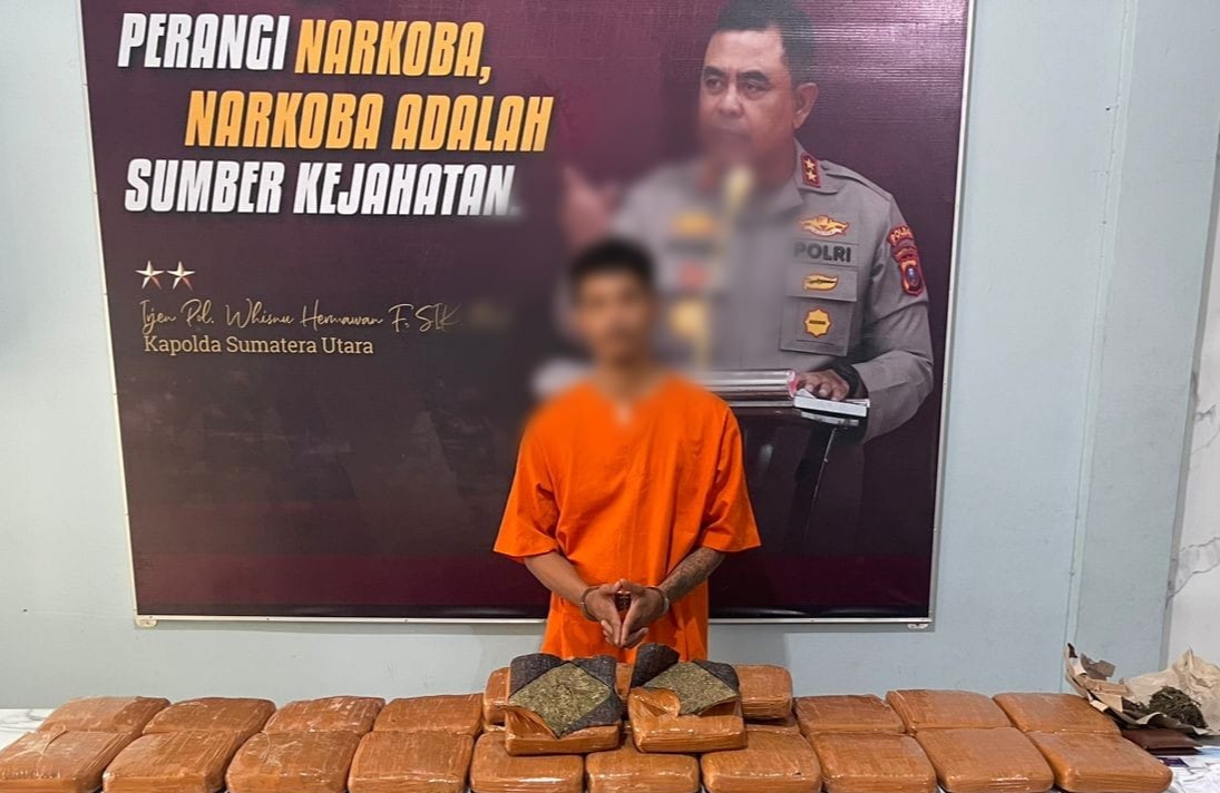 Kirim Ganja Kering 25 Kg, Warga Batu Bara Inap di Sel Polisi