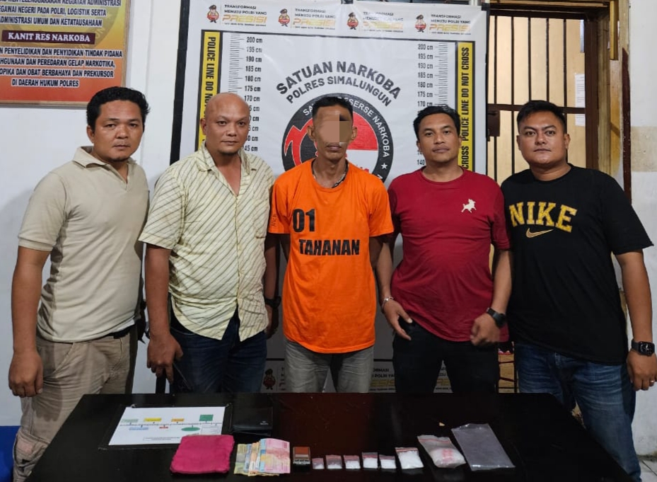 Polsek Tanah Jawa Amankan Tersangka Penyalahgunaan Narkoba, Barang Bukti Sabu 32 Gram