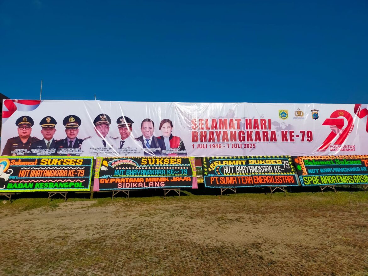 Papan Bunga Ucapan Selamat HUT Bhayangkara Ke-79 Banjiri Polres Pakpak Bharat