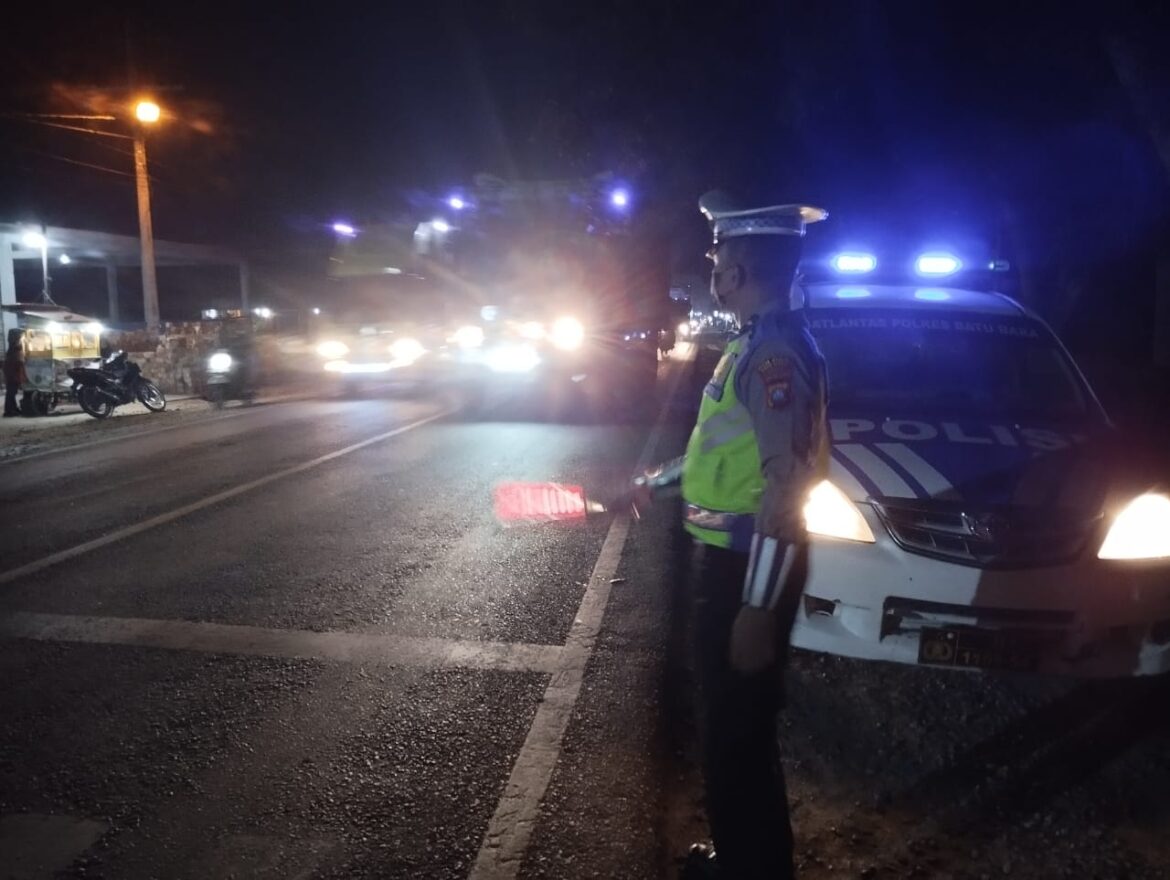 Sat Lantas Polres Batu Bara Patroli Blue Light Dibeberapa Ruas Jalan