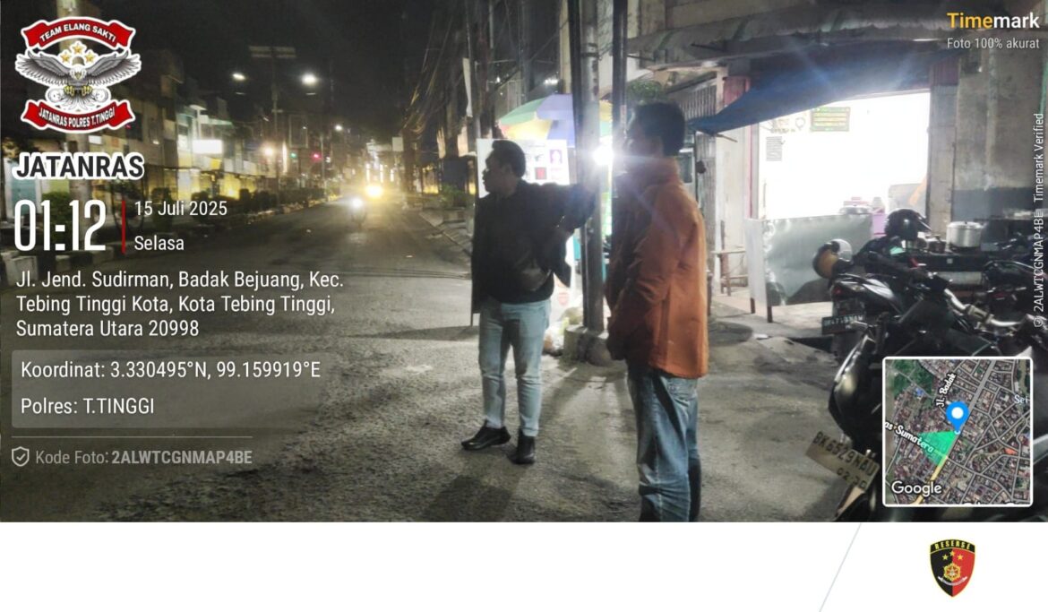 Patroli Satreskrim Polres Tebing Tinggi Antisipasi 3C dan Geng Motor di Kampung Semut