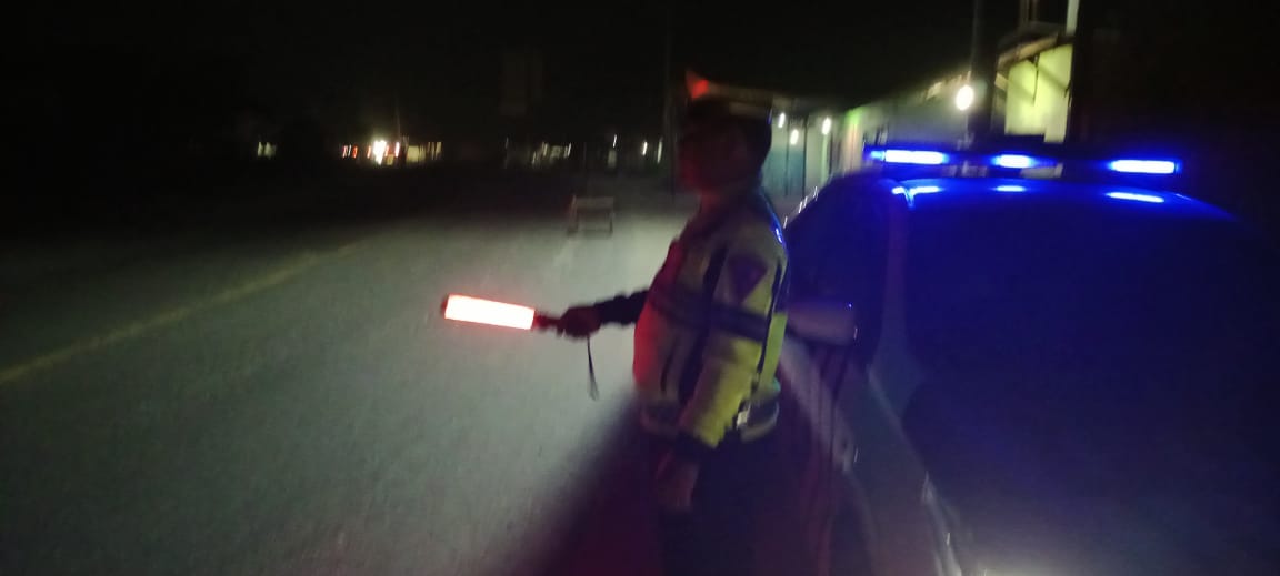 Sat Lantas Polres Batu Bara Patroli Blue Light di Jam Rawan