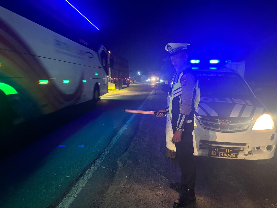 Sat Lantas Polres Batu Bara Pastikan Kelancaran Arus Lalulintas Malam