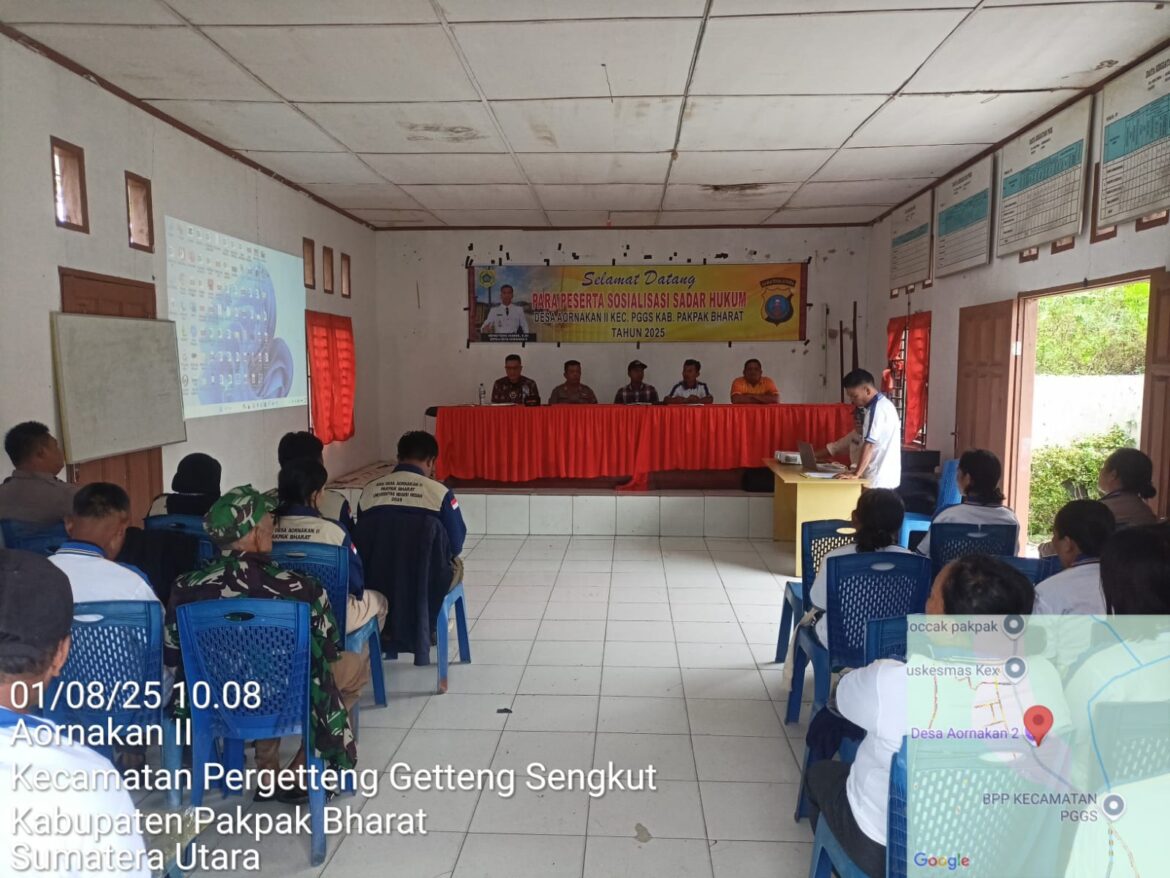 Kapolsek Salak Sosialisasi Sadar Hukum Di Desa Aornakan II Kecamatan PGGS