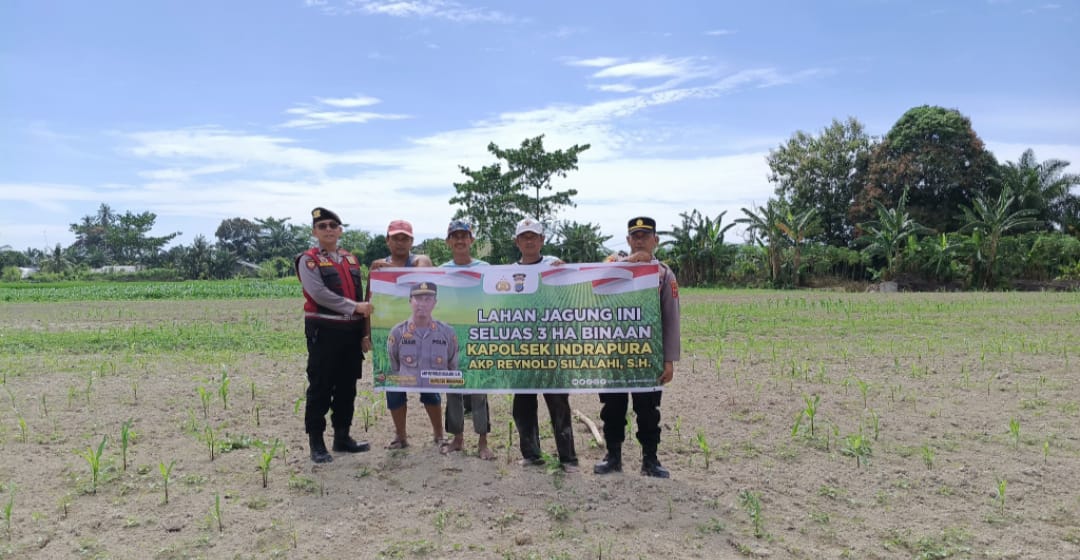 Kapolsek Indrapura Cek Lahan Binaan Ketahanan Pangan