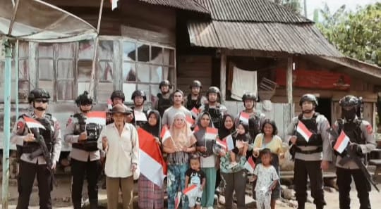 Batalyon C Brimobdasu Kibarkan 1000 Bendera Merah Putih Sambut HUT RI Ke – 80 Tahun 2025