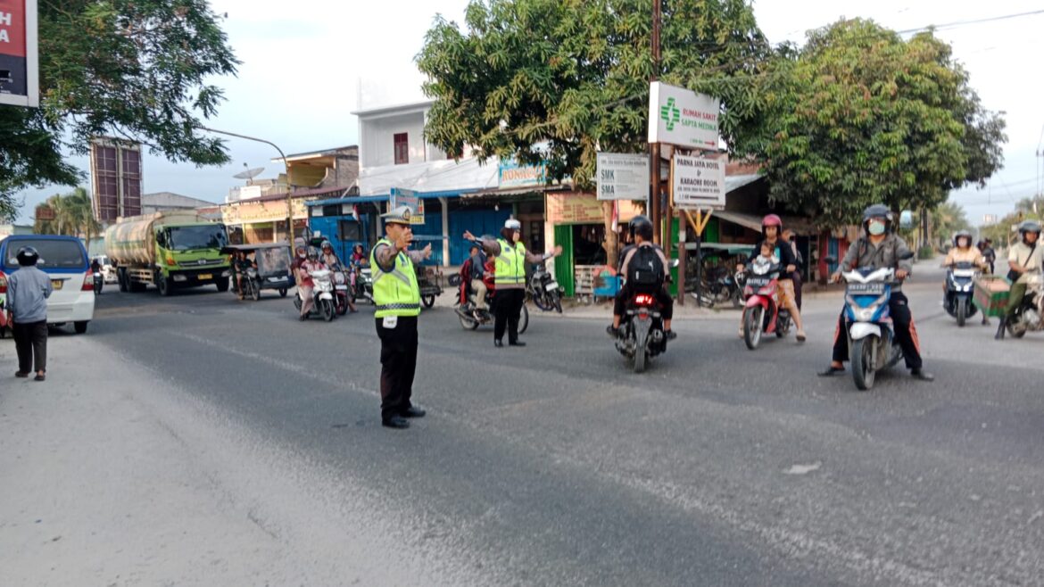 Sat Lantas Polres Batu Bara Pengaturan Arus Lalulintas Disejumlah Lokasi