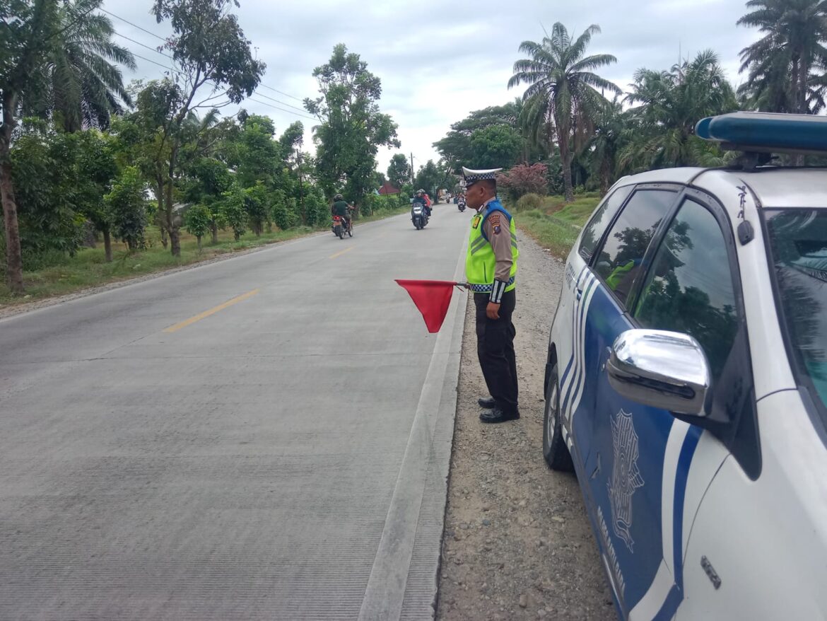 Sat Lantas Polres Batu Bara Patroli di Lokasi Rawan Macet