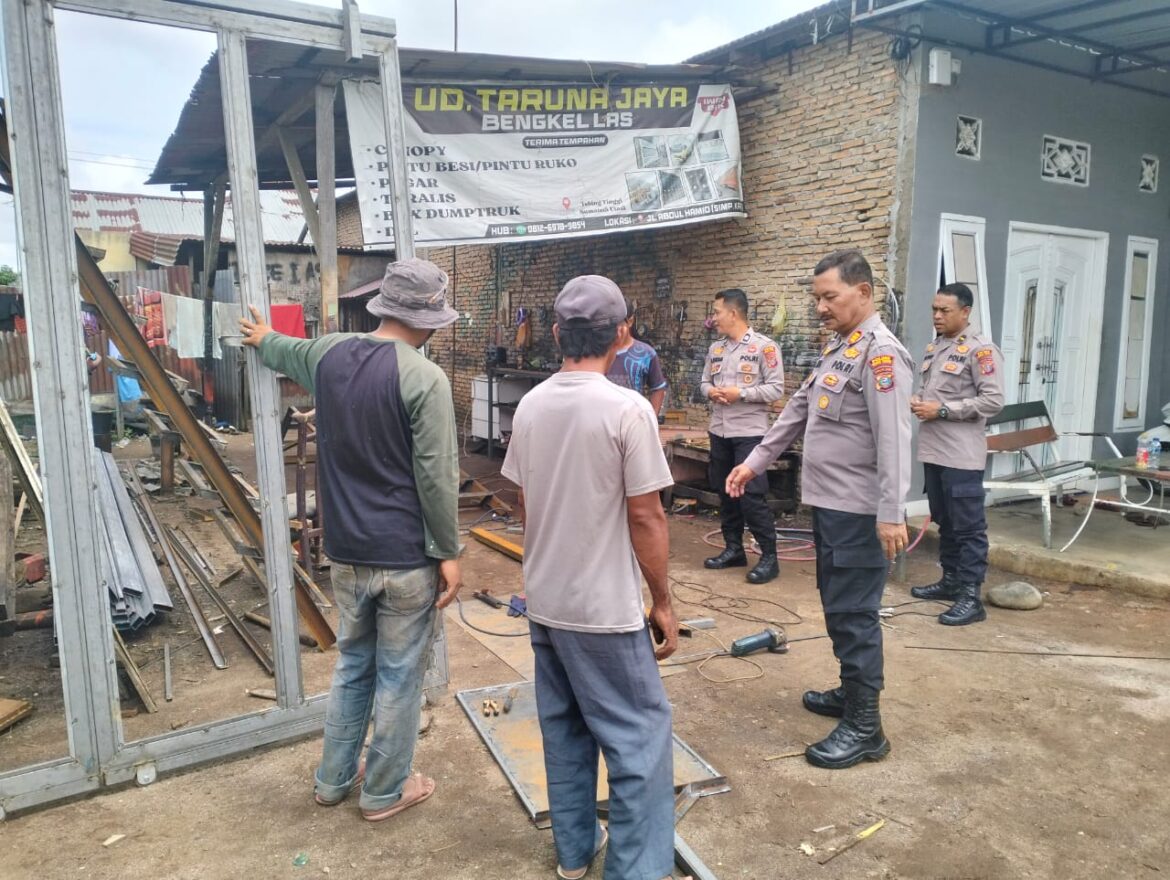 Sat Binmas Polres Tebing Tinggi Sambang ke Bengkel dan Sampaikan Pesan Kamtibmas
