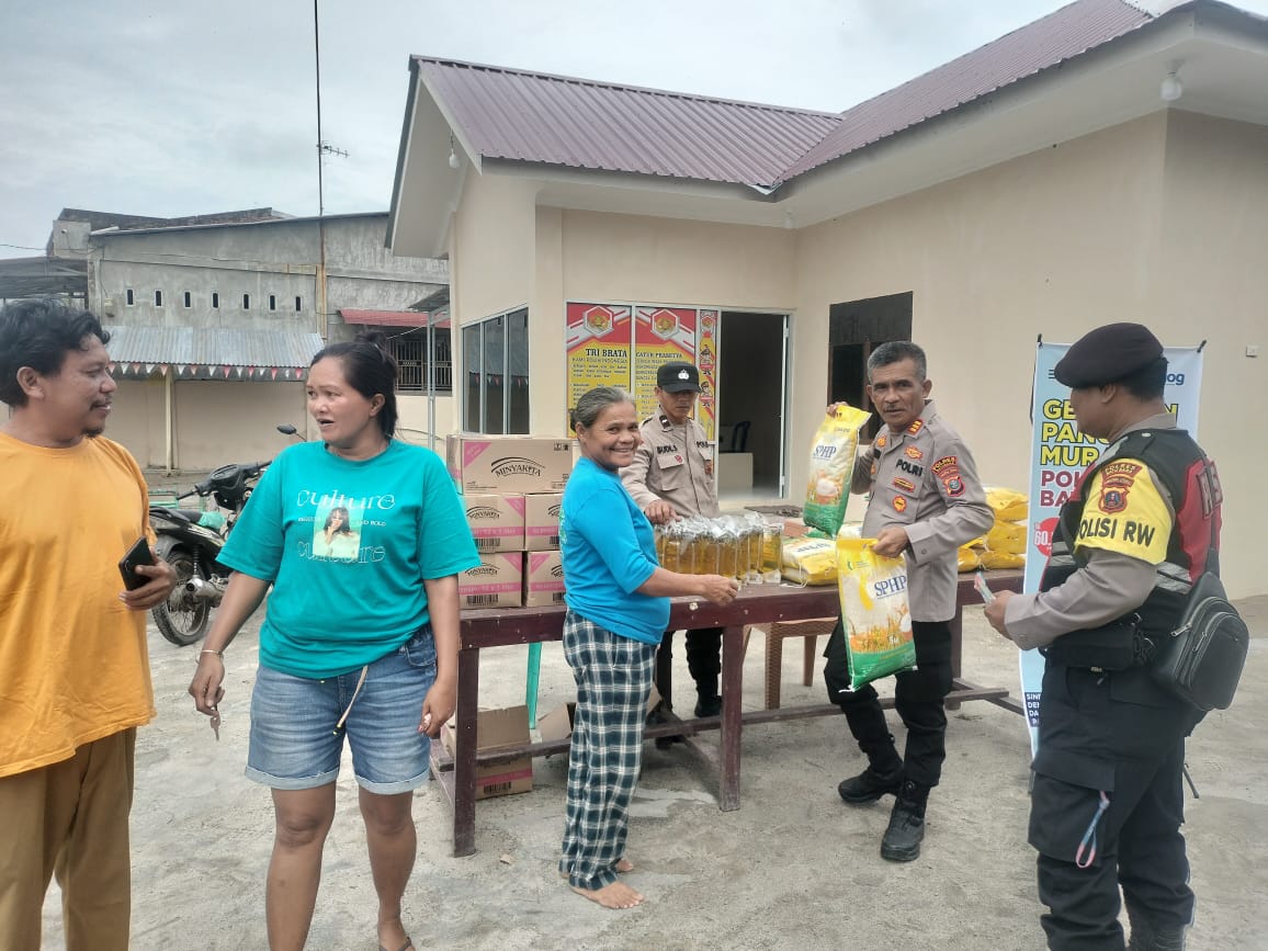 Polri Untuk Masyarakat, Kapolsek Medang Deras AKP A.H. Sagala Gelar Gerakan Pangan Murah