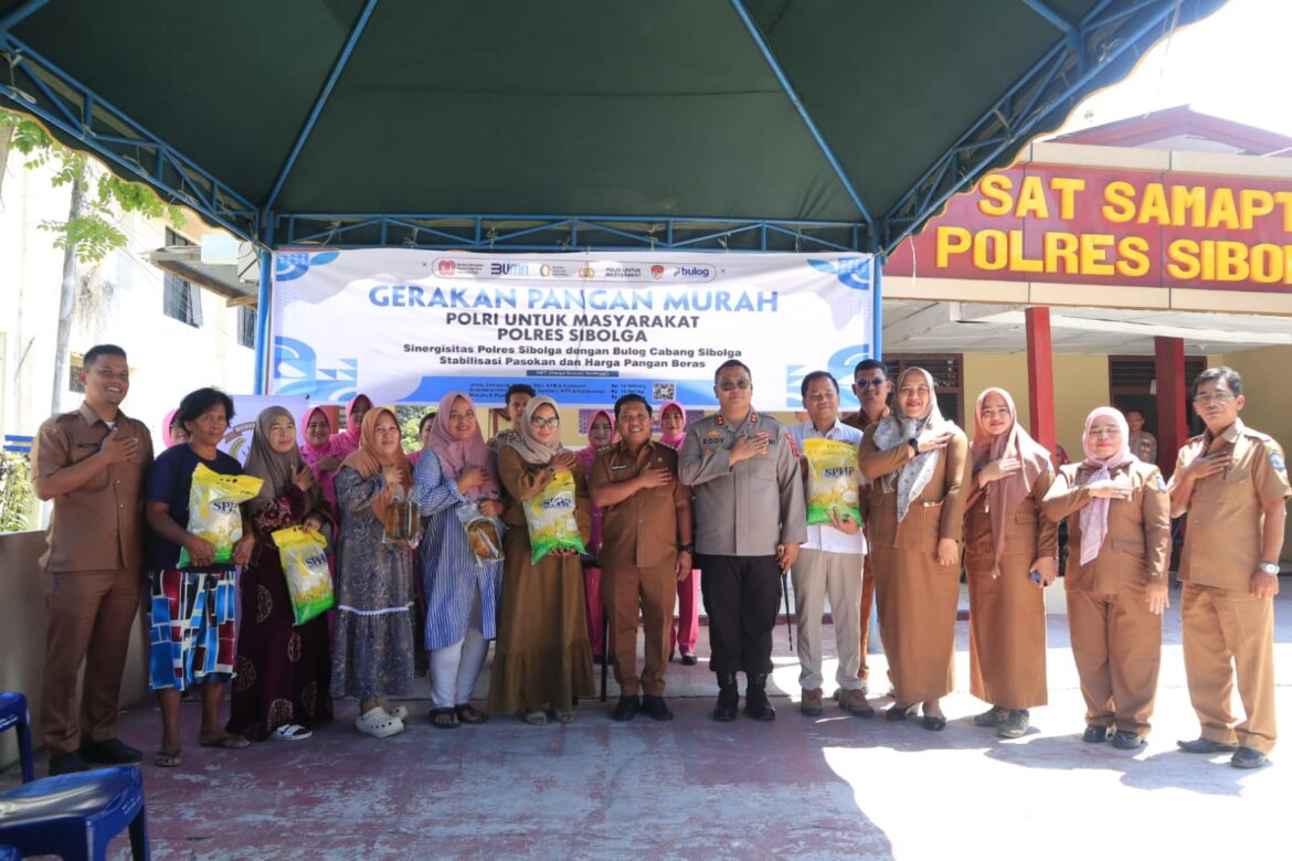 Polres Sibolga Gelar Gerakan Pangan Murah (GPM) dalam Rangka HUT ke-80 Kemerdekaan RI