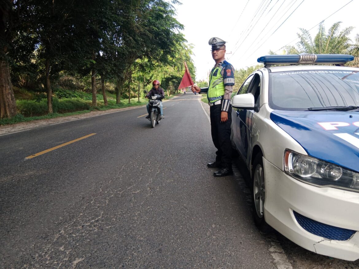 Sat Lantas Polres Batu Bara Patroli Kibas Bendera dan Live Report Arus Lalulintas Terkini