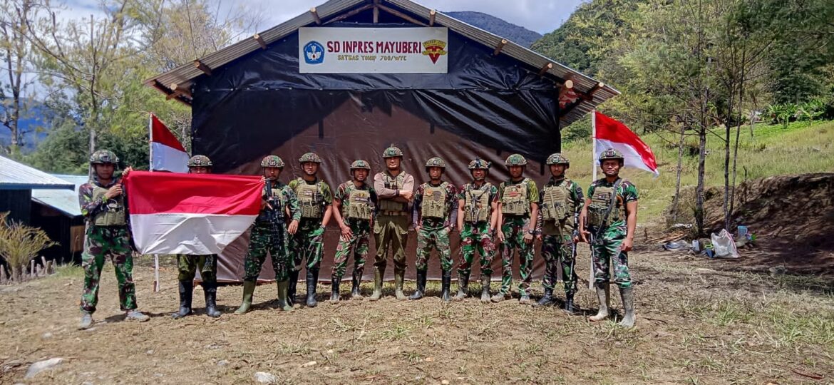Satgas Yonif 700/WYC Rampungkan Pembangunan SD 03 Mayuberi, Siap Diserahkan pada HUT RI ke-80
