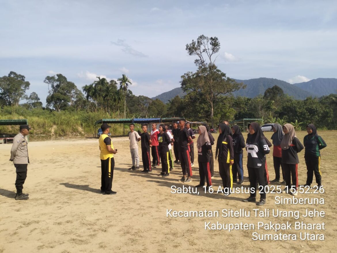 Jelang HUT RI Ke-80 Kapolsek Sukaramai Bersama Forkopimca STTU Jehe Cek Kesiapan Paskibra Dan Beri Semangat