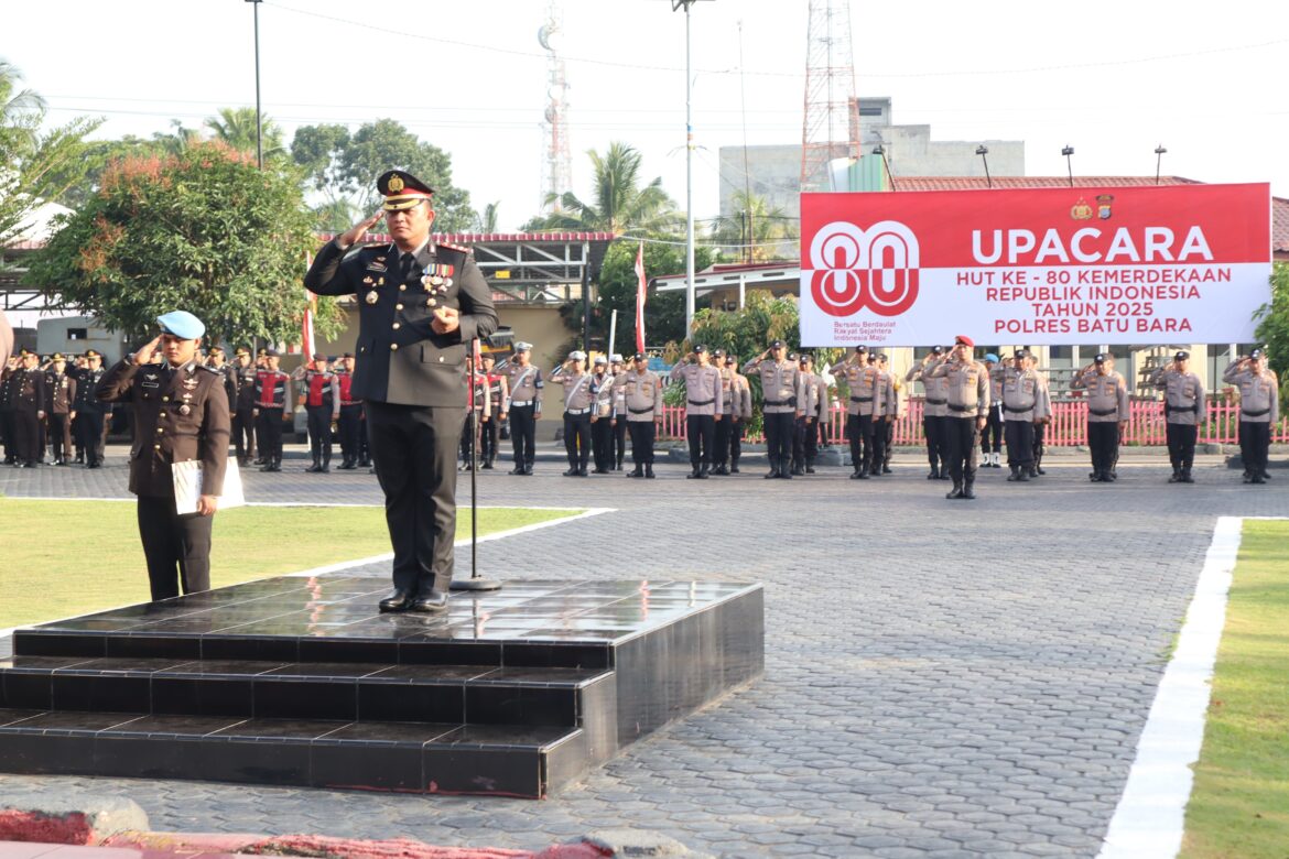 Kapolres Batu Bara Pimpin Upacara Peringatan HUT RI Ke-80