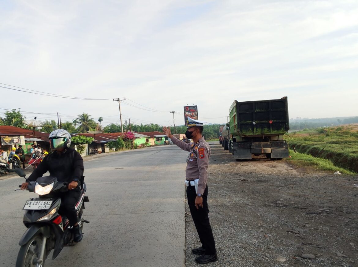 Pengaturan Arus Lalulintas, Sat Lantas Polres Batu Bara Pastikan Kamseltibcarlantas