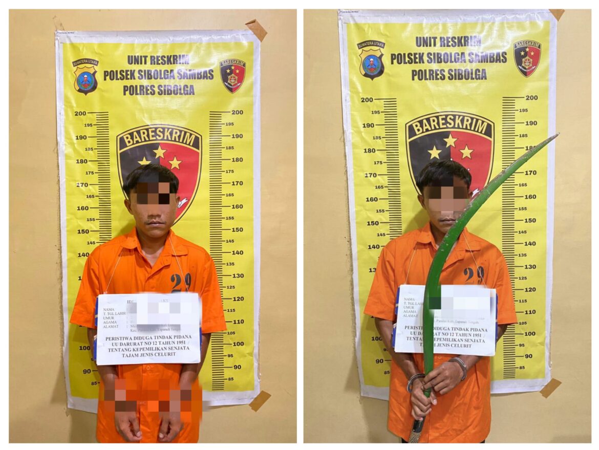 Polsek Sibolga Sambas Amankan Dua Pelaku Diduga Akan Tawuran, Salah Satunya Bawa Celurit 2 Meter