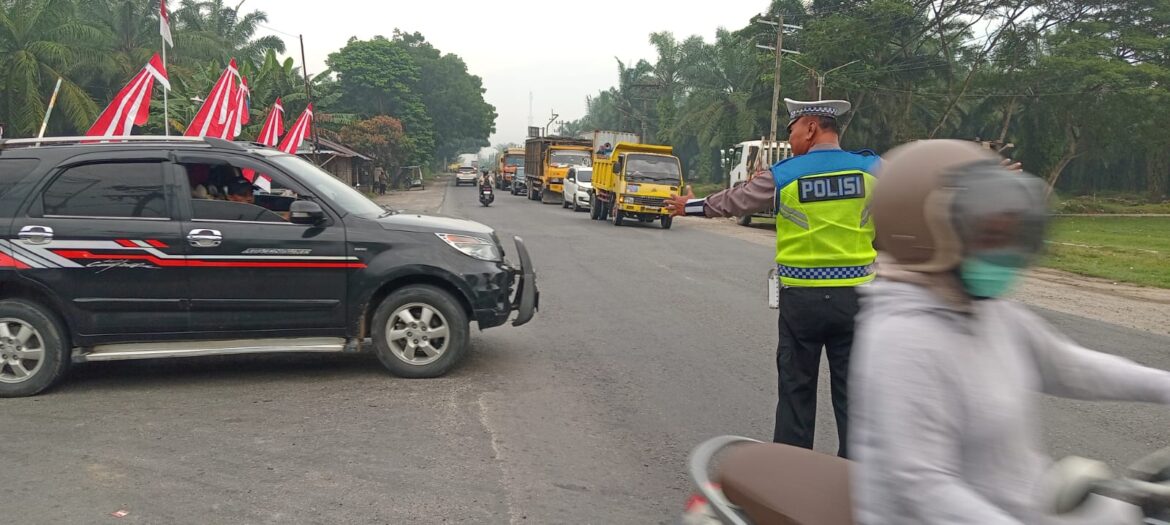 Pastikan Kamseltibcarlantas, Sat Lantas Polres Batu Bara Pengaturan Arus Lalulintas