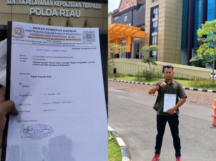 PLN P3BS Pekanbaru Di Terpa Kasus Korupsi, Forkorindo Resmi Laporkan Ke Polda Riau